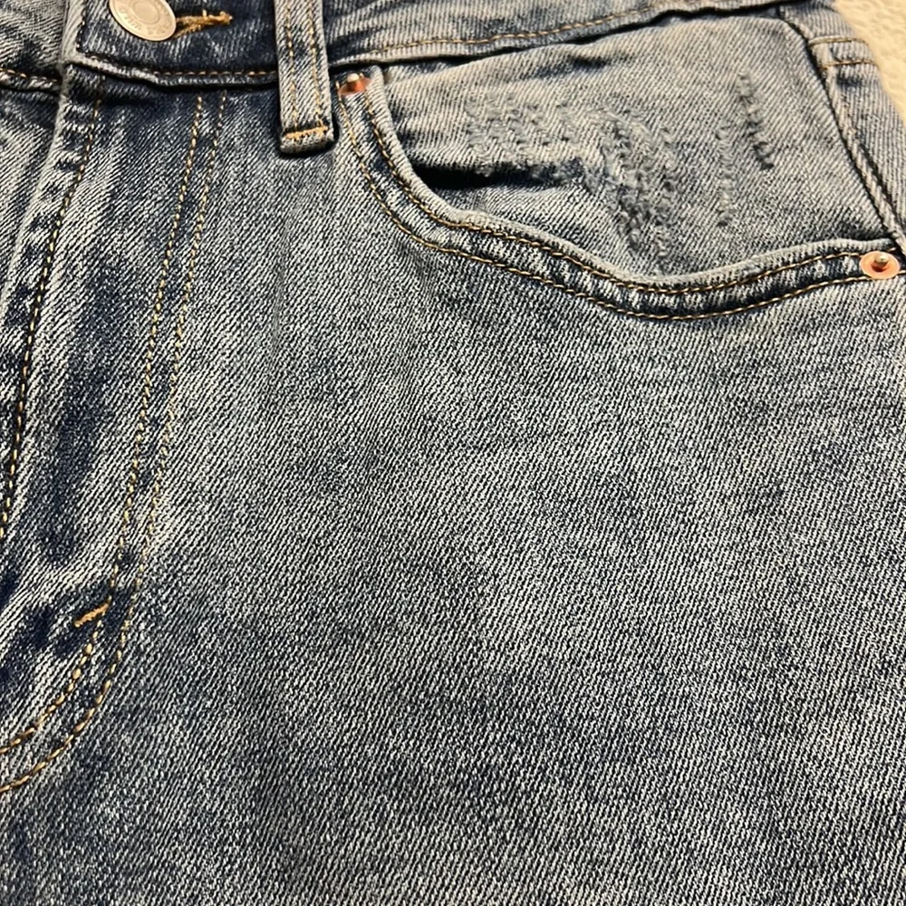 wild fable Distressed High-Rise Mom Jeans in Mid Blue - Picture 7 of 14